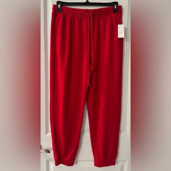 #1569 - 2 pc Set Christmas Holiday Red Sweatsuit with MERRY in White - Picture 3 of 10